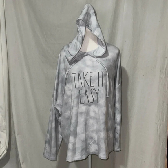 tie dye Rae Dunn Take It Easy hoodie size 1x - Picture 1 of 4